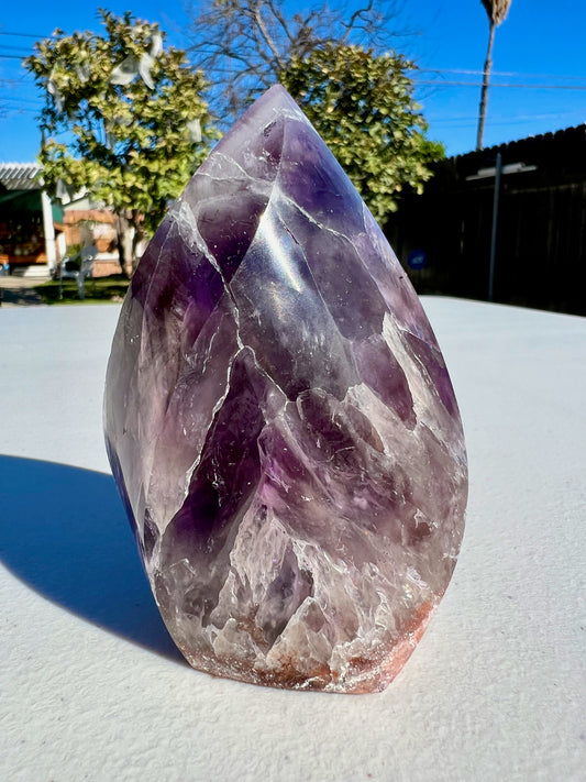 4" High Quality Natural Amethyst Crystal Polished Flame