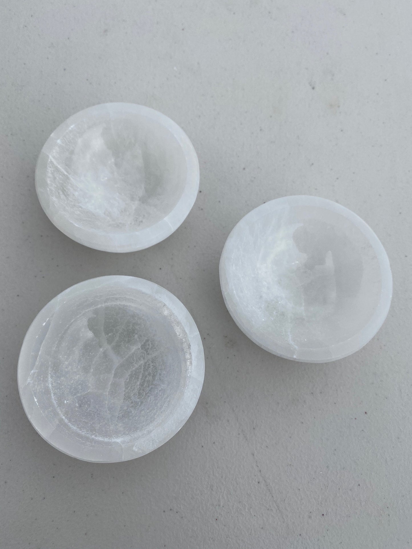 Small 3" Diameter Crystal Selenite/Satin Spar Bowls