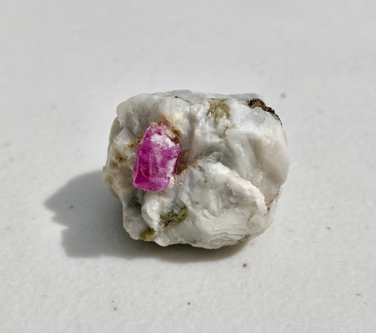 Natural Ruby/Corundum Crystal in Feldspar Matrix Specimen