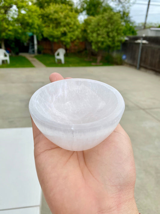 Small 3" Diameter Crystal Selenite/Satin Spar Bowls