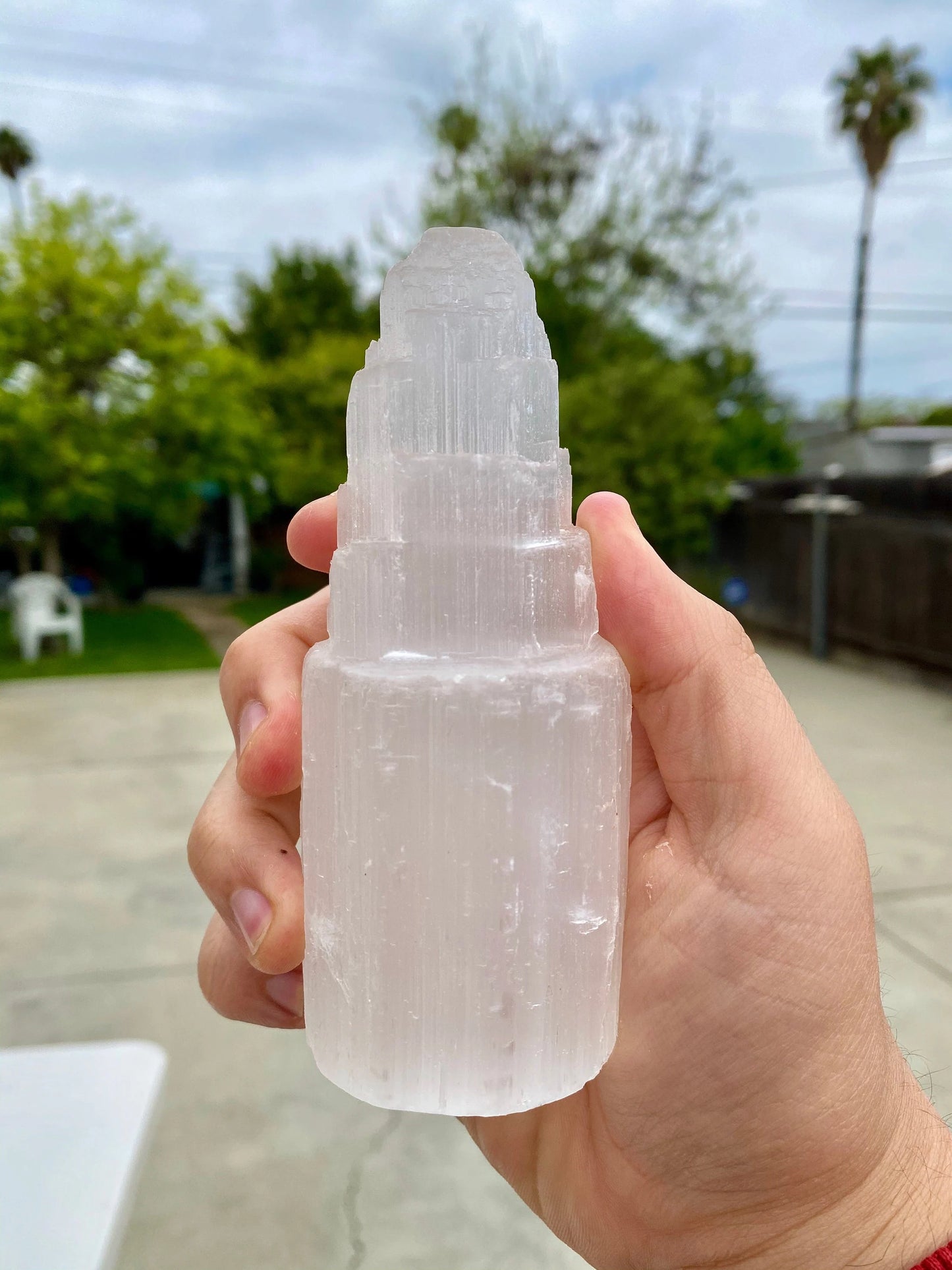 Small SELENITE TOWER Rough 4.5" Crystal